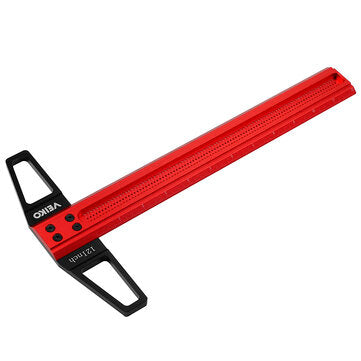 VEIKO TS Imperial 12 to 30 Inch Aluminum Alloy Precision Woodworking Scriber Positioning Marking T Ruler 1/16 Inch Per Hole