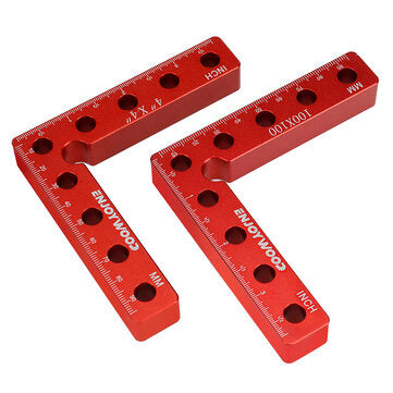 ENJOYWOOD 6PCS Woodworking Upgrade Right Angle Positioning Clamp Precision 90 Degree Clamping Square L-Shaped Auxiliary Fixture Splicing Board Carpenter Square Ruler Woodworking Tool