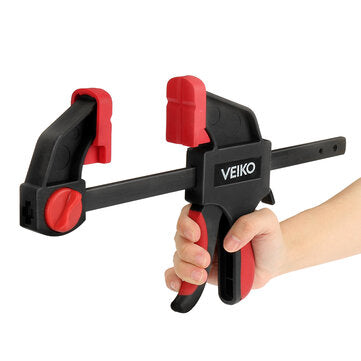 VEIKO 4Pcs 6/12inch Quick-Grip Bar Clamp One-Handed Clamp Spreader Light-Duty Quick-Change F Clamp with 100KG Load Limit Woodworking Clamp
