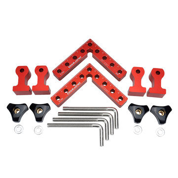 ENJOYWOOD 6PCS Woodworking Upgrade Right Angle Positioning Clamp Precision 90 Degree Clamping Square L-Shaped Auxiliary Fixture Splicing Board Carpenter Square Ruler Woodworking Tool