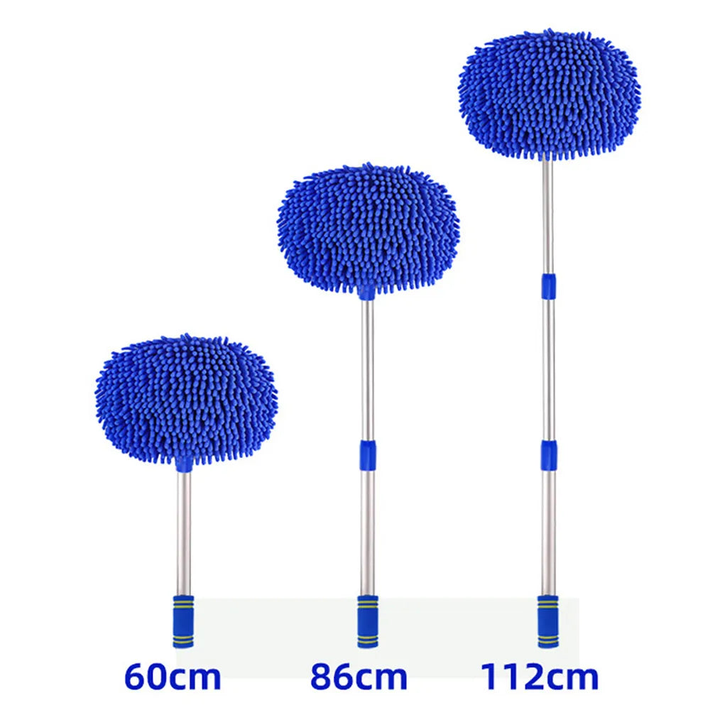 Car Adjustable Telescopic Wash Towel Chenille Mop Wiping Soft Cleaning Brush Broom Auto Goods Glass Accessories