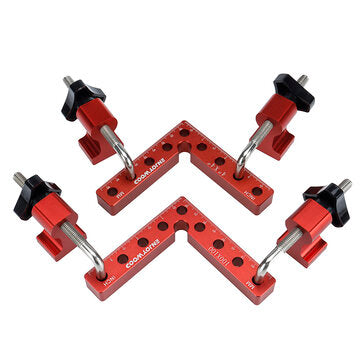 ENJOYWOOD 6PCS Woodworking Upgrade Right Angle Positioning Clamp Precision 90 Degree Clamping Square L-Shaped Auxiliary Fixture Splicing Board Carpenter Square Ruler Woodworking Tool