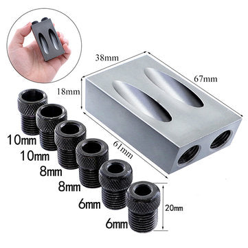 28PCS Woodworking Oblique Hole Drill 15 Degree Angle Inclined Hole Locator Pocket Hole Jig